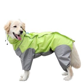 A Raincoat for all S and L dogs; Pet raincoat M L dog Golden hair Samo Alaska waterproof four foot raincoat Dog hooded raincoat - Fluor green - 30