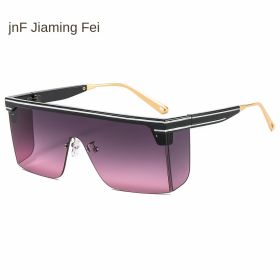 one-piece rimM sunglasse personality letters Cross border sunglasses Manufacturer direct sales glasses - C9 black frame graying powder tablet