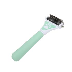 Dog Brush Hair Remover Double Sided Open Knot Comb Dog Dematting Tool Deshedding Dog Brush - Double-Sided Undercoat Grooming Rake For Shedding -Green